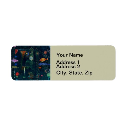 Paul Klee Fish Magic Abstract schilderen Grafisch  Etiket (Voorkant)