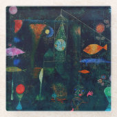 Paul Klee Fish Magic Abstract schilderen Grafisch Glazen Onderzetter (Voorkant)