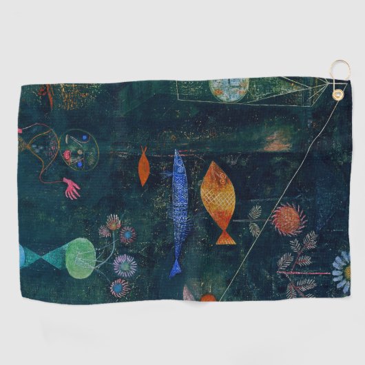 Paul Klee Fish Magic Abstract schilderen Grafisch  Golfhanddoek (Horizontaal)