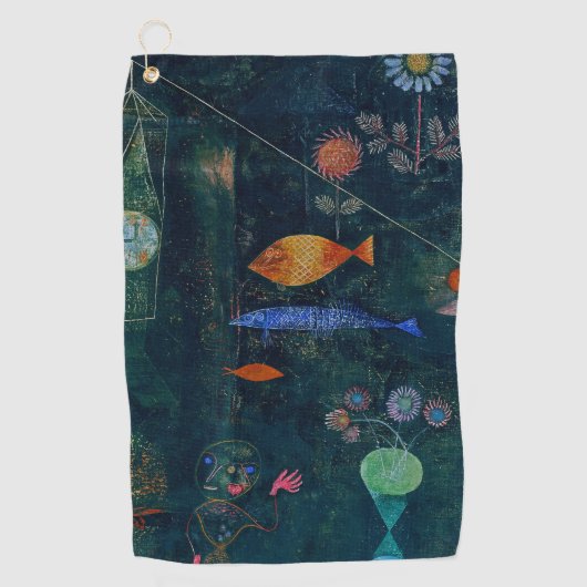 Paul Klee Fish Magic Abstract schilderen Grafisch  Golfhanddoek (Voorkant)
