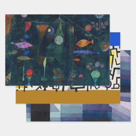 Paul Klee Fish Magic Abstract schilderen Grafisch  Inpakpapier Vel (Set)