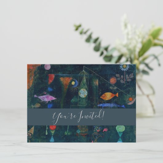 Paul Klee Fish Magic Abstract schilderen Grafisch Kaart (Staand voorkant)