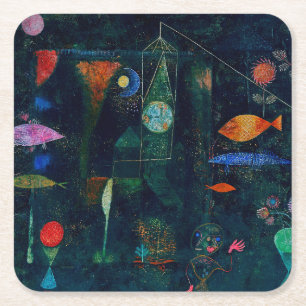 Paul Klee Fish Magic Abstract schilderen Grafisch  Kartonnen Onderzetters