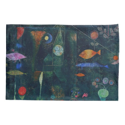 Paul Klee Fish Magic Abstract schilderen Grafisch Kussensloop (Achterkant)