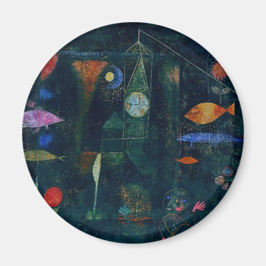 Paul Klee Fish Magic Abstract schilderen Grafisch  Magneet (Voorkant)
