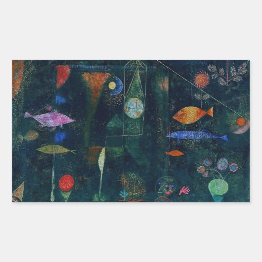Paul Klee Fish Magic Abstract schilderen Grafisch  Rechthoekige Sticker (Voorkant)