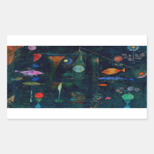 Paul Klee Fish Magic Abstract schilderen Grafisch  Rechthoekige Sticker