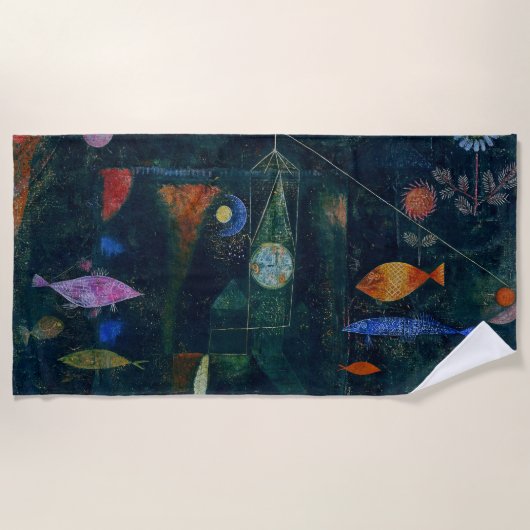Paul Klee Fish Magic Abstract schilderen Grafisch  Strandlaken (Voorkant)