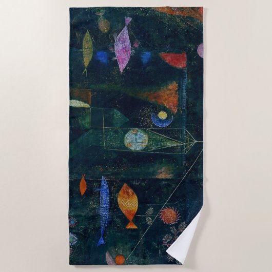 Paul Klee Fish Magic Abstract schilderen Grafisch Strandlaken (Voorkant)