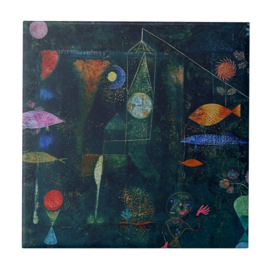 Paul Klee Fish Magic Abstract schilderen Grafisch Tegeltje (Voorkant)