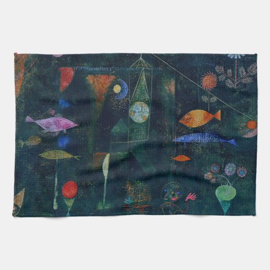 Paul Klee Fish Magic Abstract schilderen Grafisch Theedoek (Horizontaal)