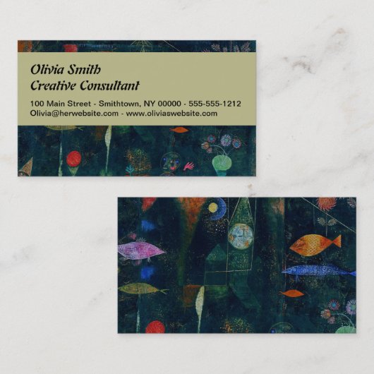 Paul Klee Fish Magic Abstract schilderen Grafisch Visitekaartje (Voorkant / Achterkant)