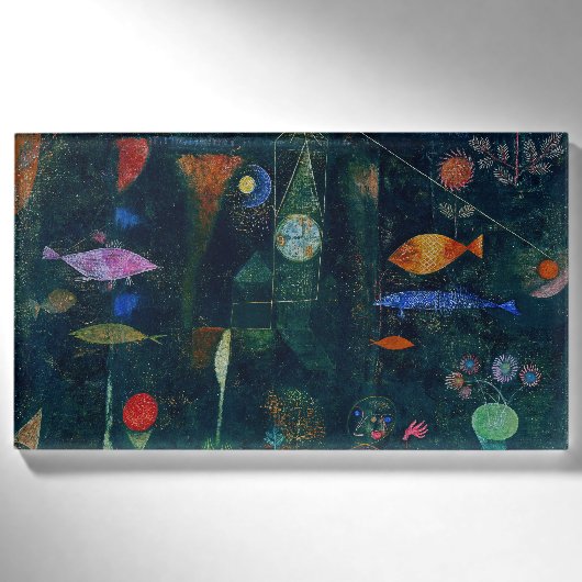 Paul Klee Fish Magic Abstracte Schilderij Grafisch Naambadge (Voorkant)