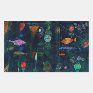 Paul Klee Fish Magic Abstracte Schilderij Grafisch Rechthoekige Sticker