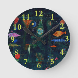 Paul Klee Fish Magic Abstracte Schilderij Grafisch Ronde Klok