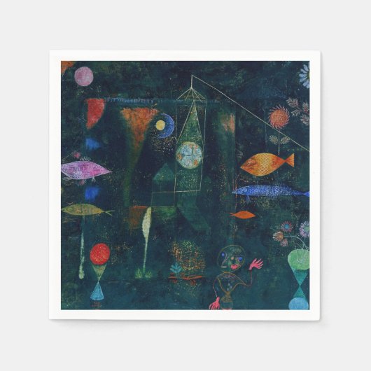 Paul Klee Fish Magic Abstracte Schilderij Grafisch Servet (Voorkant)