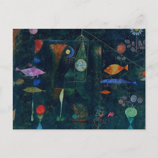 Paul Klee Fish Magic Abstracte Schilderkunst Grafi Briefkaart (Voorkant)