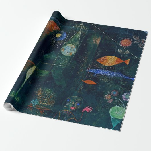 Paul Klee Fish Magic Abstracte Schilderkunst Grafi Cadeaupapier (Uitgerold)