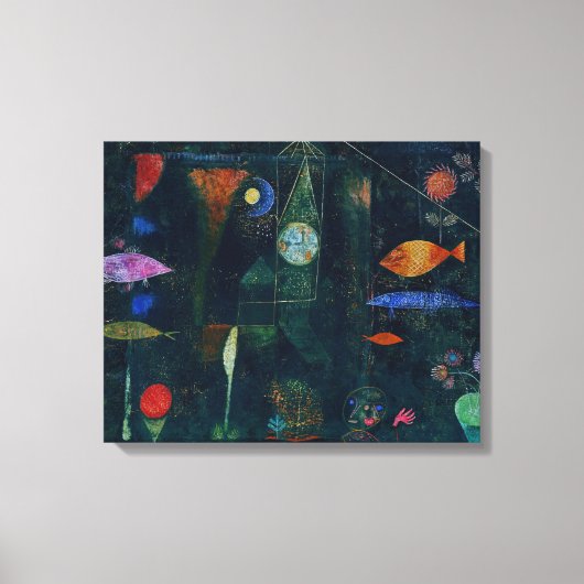 Paul Klee Fish Magic Abstracte Schilderkunst Grafi Canvas Afdruk (Voorkant)