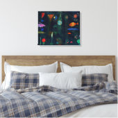 Paul Klee Fish Magic Abstracte Schilderkunst Grafi Canvas Afdruk (Insitu (Slaapkamer))