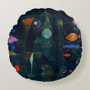 Paul Klee Fish Magic Abstracte Schilderkunst Grafi Rond Kussen