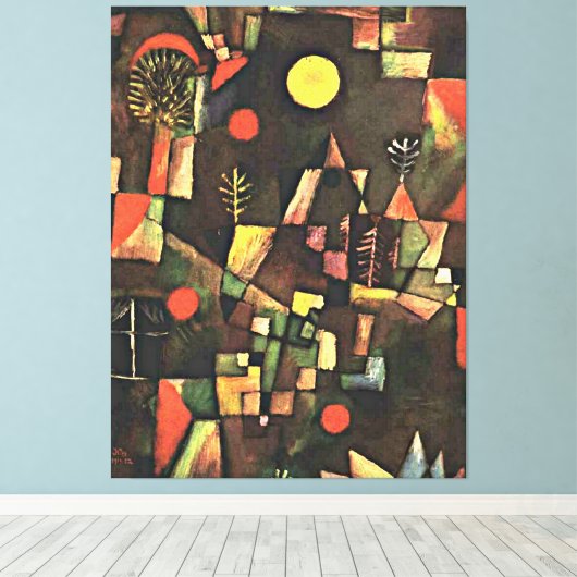 Paul Klee - Full Moon, beroemd schilderij, Canvas Afdruk (Insitu (Houten vloer))