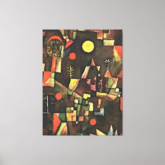 Paul Klee - Full Moon, beroemd schilderij, Canvas Afdruk (Voorkant)