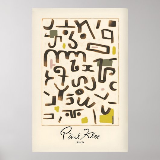 Paul Klee Gesetz Abstracte Symbolen Moderne Kunstp Poster (Voorkant)