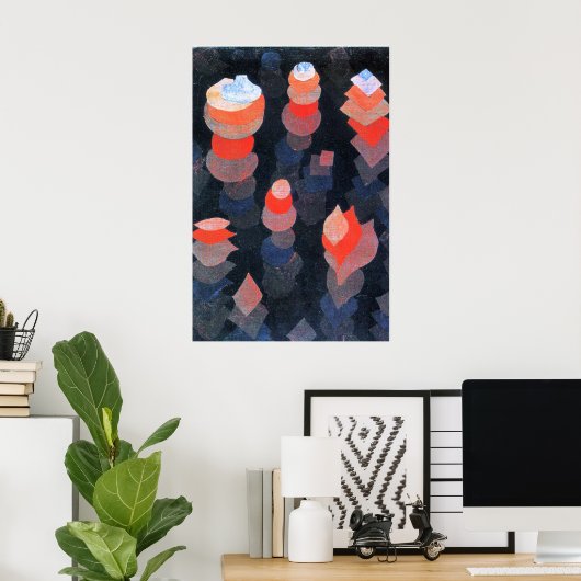 Paul Klee - Groei van de nacht Planten Poster (Thuiskantoor)
