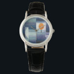Paul Klee Harbinger van Autumn. Blauwe geometrisch Horloge<br><div class="desc">Paul Klee - De voorbode van de herfst. Waterverf blauw natuur geometrische  kunst.</div>