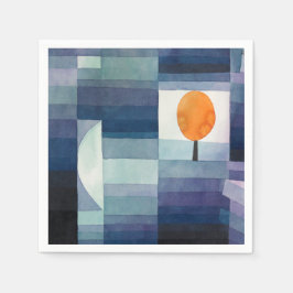 Paul Klee Harbinger van Autumn. Geometrische blauw Servet