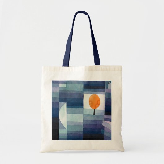 Paul Klee Harbinger van Autumn. Geometrische blauw Tote Bag (Voorkant)
