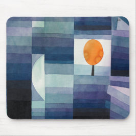 Paul Klee Harbinger van de herfst.  blauwe kunst Muismat