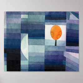 Paul Klee Harbinger van de herfst.  blauwe kunst Poster