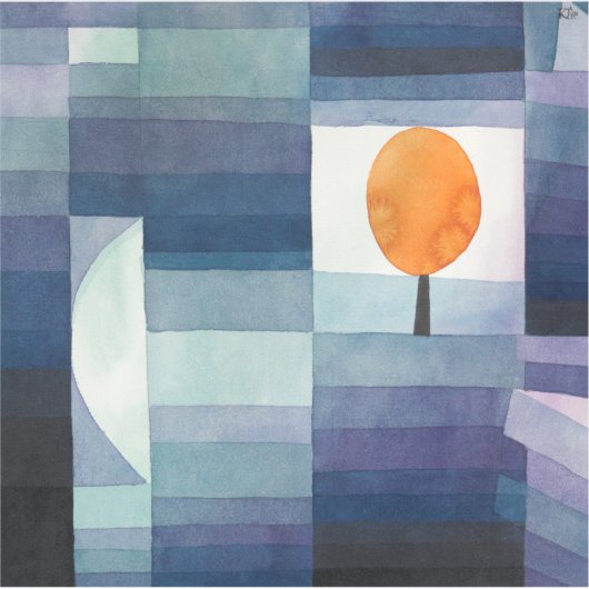 Paul Klee Harbinger van de herfst.  blauwe kunst Sticker (Voorkant)