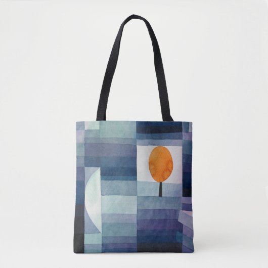 Paul Klee Harbinger van de herfst.  blauwe kunst Tote Bag (Voorkant)