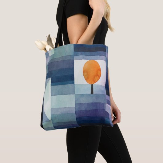 Paul Klee Harbinger van de herfst.  blauwe kunst Tote Bag (Dichtbij)