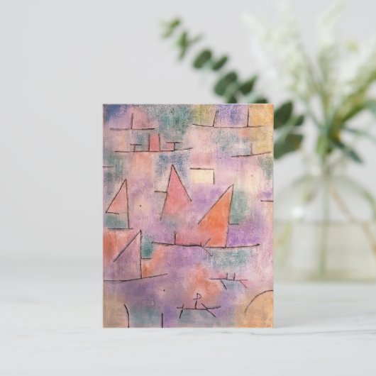 Paul Klee- Harbour met zeilschepen Briefkaart (Staand voorkant)