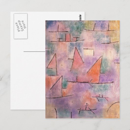 Paul Klee- Harbour met zeilschepen Briefkaart (Voorkant / Achterkant)