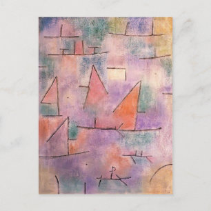 Paul Klee- Harbour met zeilschepen Briefkaart