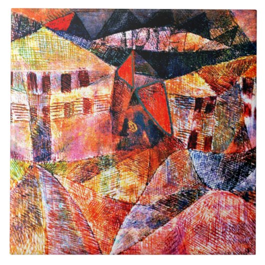 Paul Klee - Het Hotel, Tegeltje (Voorkant)