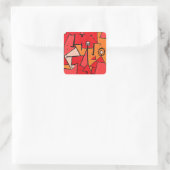 Paul Klee - Hitte, Vierkante Sticker (Tas)