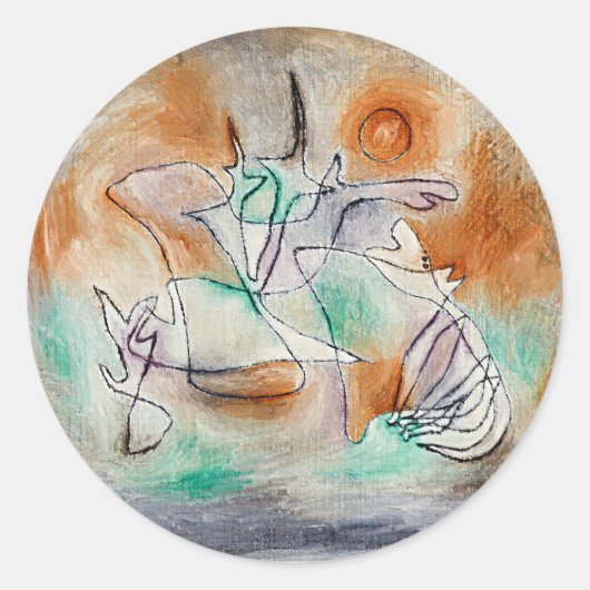 Paul Klee - Huilende Hond, Ronde Sticker (Voorkant)