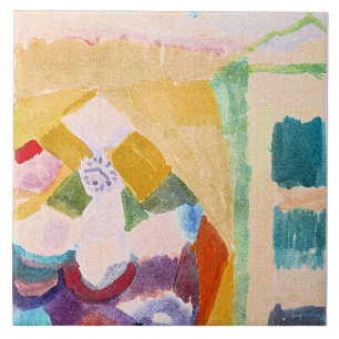 Paul Klee - Interieur met de klok Tegeltje
