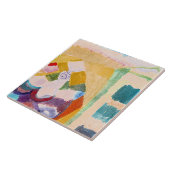 Paul Klee - Interieur met de klok Tegeltje (Zijkant)