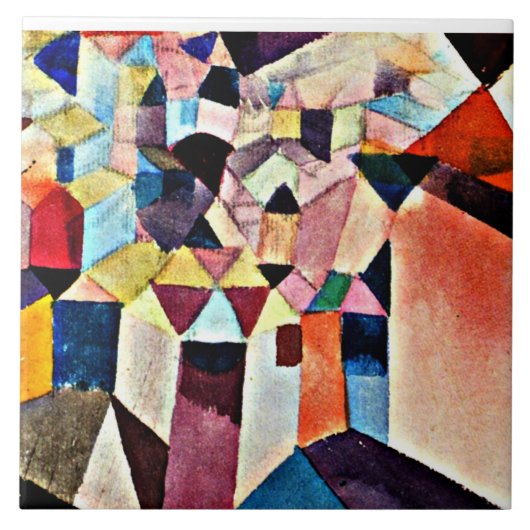 Paul Klee, Inzicht in een stad, Tegeltje (Voorkant)