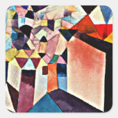 Paul Klee, Inzicht in een stad, Vierkante Sticker (Voorkant)