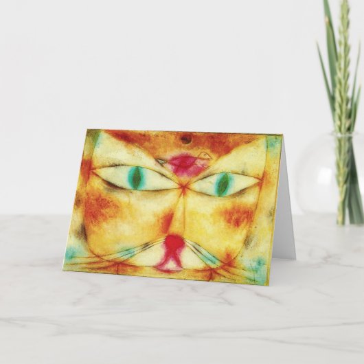Paul Klee Kat en Vogel Wenskaart Kaart (Voorkant)