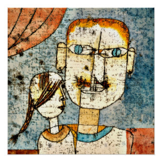 Paul Klee kunst: Adam en kleine Eva, Perfect Poster