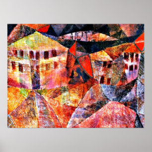 Paul Klee-kunst: Het Hotel, beroemd schilderij, Poster